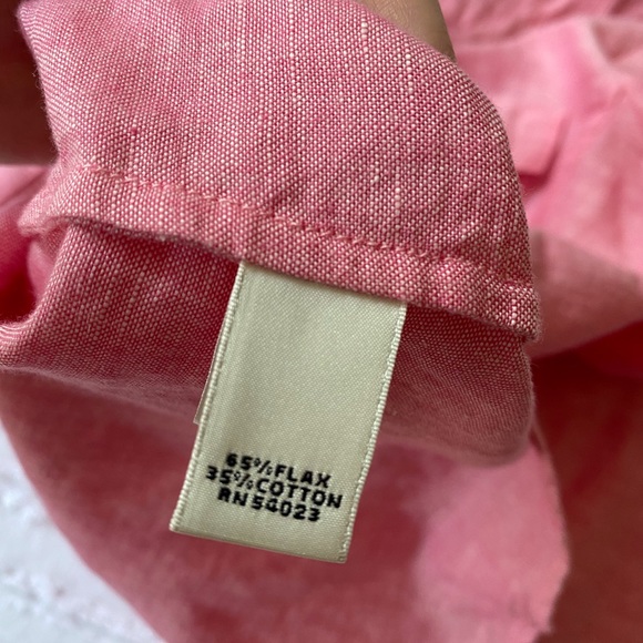 Banana Republic pink linen summer button-down - Picture 5 of 6
